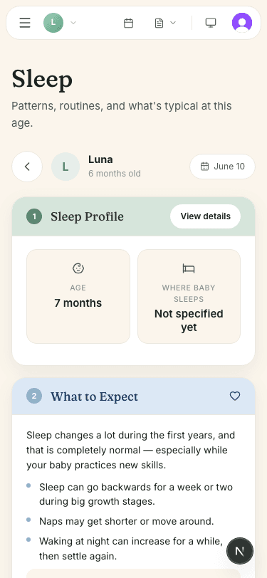 Sleep summary tab on a phone screen